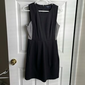 Madewell dress abroad dress in stripe-inset size 0. Black with stripes.